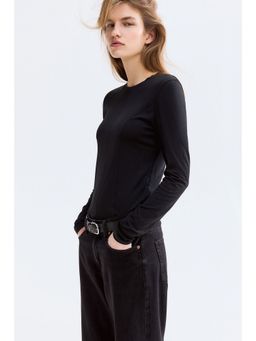 H&M - Women Black Long-sleeved jersey top
