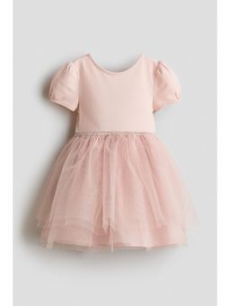 H&M - Girls Pink Tulle-skirt jersey dress