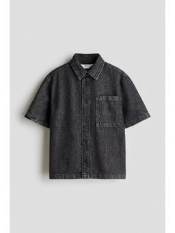 H&M - Boys Black Short-sleeved denim shirt