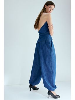 H&M - Women Blue Denim balloon trousers