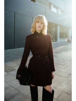 H&M - Women Brown Double-breasted blazer dress