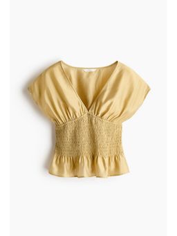 H&M - Women Yellow Smocked top