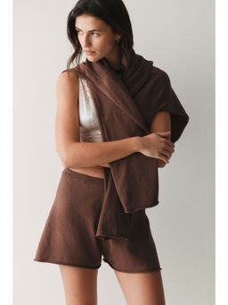 H&M - Women Brown Roll-edge knitted shorts
