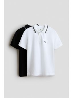 H&M - Boys White 2-pack cotton Polo T-shirts
