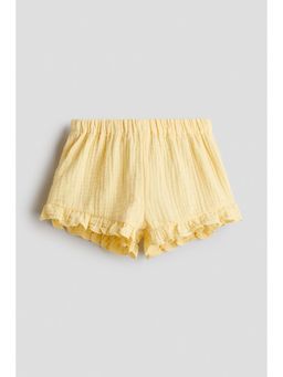 H&M - Girls Yellow Cotton muslin shorts