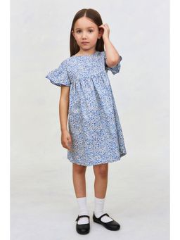 H&M - Girls Blue Printed cotton dress