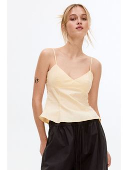H&M - Women Yellow Peplum strappy top