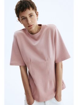 H&M - Women Pink Waisted interlock T-shirt