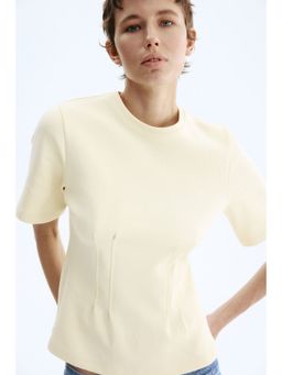 H&M - Women Yellow Waisted interlock T-shirt