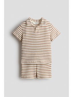 H&M - Boys Brown 2-piece textured-knit set