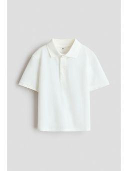 H&M - Boys White Embroidered-motif piqu Polo T-shirt