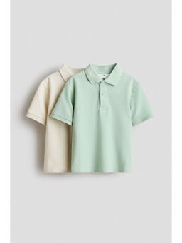 H&M - Boys White 2-pack cotton piqu Polo T-shirts