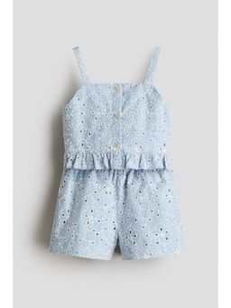H&M - Girls Blue 2-piece broderie anglaise set