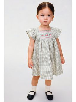 H&M - Girls Green Empire-line cotton dress