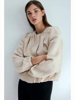 H&M - Women Beige Oversized twill jacket