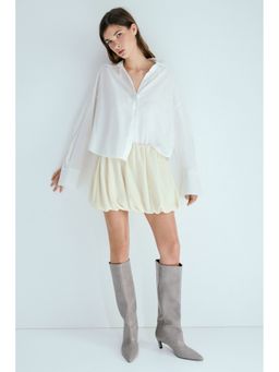 H&M - Women White Bubble-hem skirt