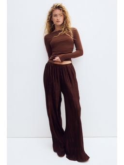H&M - Women Brown Draped boat-neck top