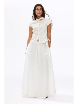 H&M - Women White Drawstring-detail shirt