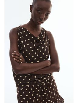 H&M - Women Brown Linen-blend top