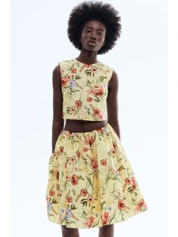 H&M - Women Yellow Circular poplin skirt