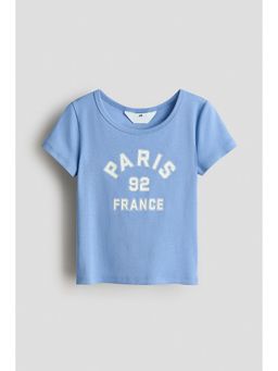 H&M - Girls Blue Printed T-shirt