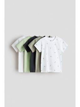 H&M - Unisex Green 5-pack cotton T-shirts