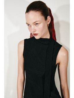 H&M - Women Black Scarf-detail top