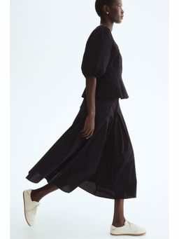 H&M - Women Black Circular poplin skirt