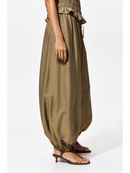 H&M - Women Green Balloon drawstring trousers