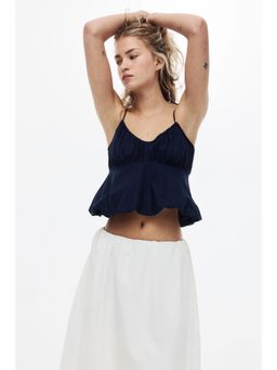 H&M - Women Blue Bubble-hem strappy top