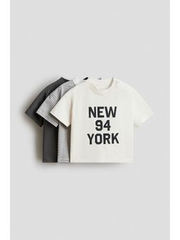 H&M - Boys Grey 3-pack cotton T-shirts