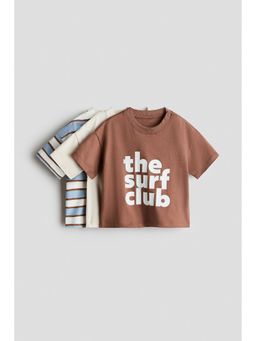 H&M - Boys White 3-pack cotton T-shirts