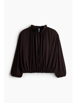 H&M - Women Brown Gathered viscose top