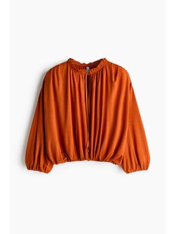 H&M - Women Orange Gathered viscose top