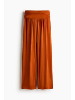H&M - Women Orange Gathered viscose trousers