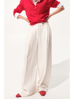 H&M - Women White Wide tailored trousers