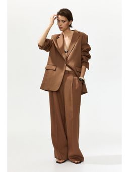 H&M - Women Brown Wide tailored trousers