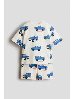 H&M - Boys White 2-piece T-shirt and sweatshorts set