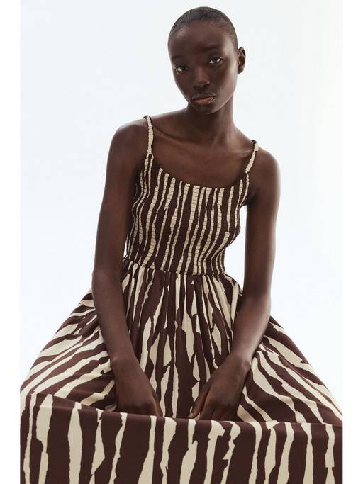 h&m cotton poplin dress Buy Women Brown Smocked (XXS) Online Square neckline and a Size:7XL-56 group_spring 26 Ladies dresses COOFANDY Linen Shirts for