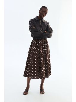 H&M - Women Brown Smocked cotton poplin dress