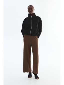 H&M - Women Brown Ankle-length textured jersey trousers