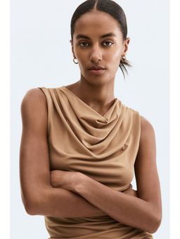 H&M - Women Beige Cowl-neck top