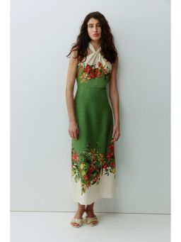 H&M - Women White Linen-blend halterneck dress