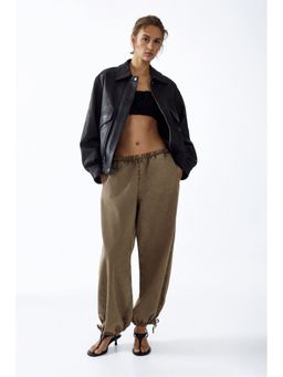 H&M - Women Beige Balloon-leg denim trousers