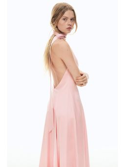 H&M - Women Pink Flared-skirt satin dress
