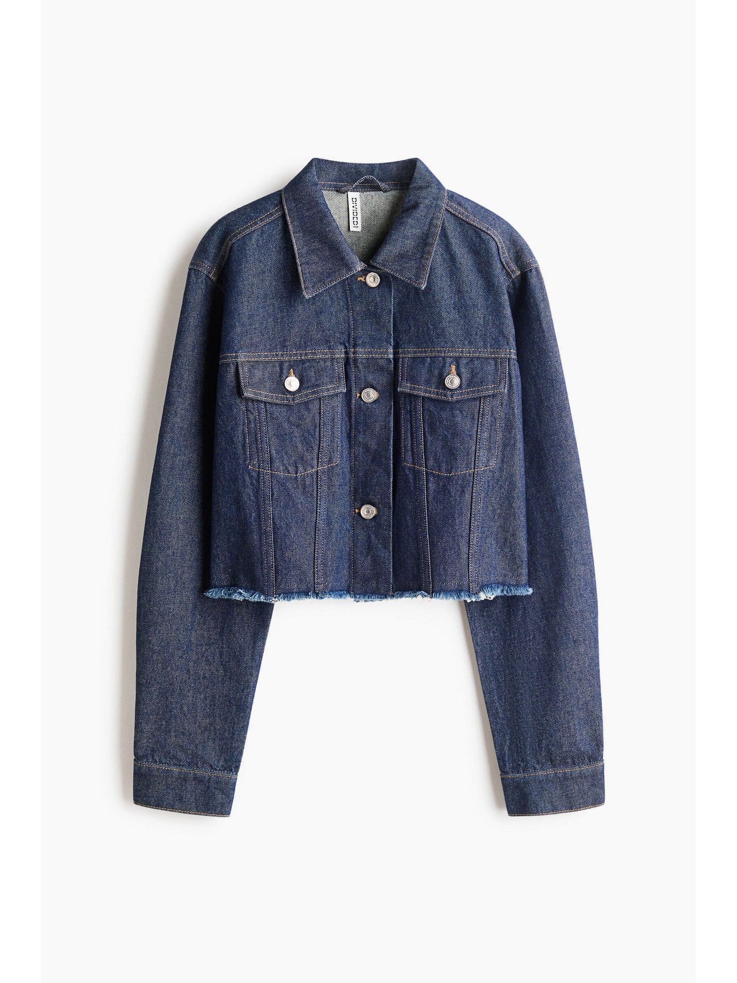 h&m Women Blue Cropped denim jacket-picture-29