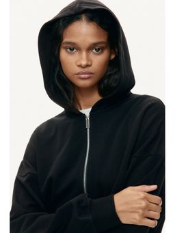 H&M - Women Black Short zip-through hoodie