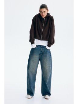 H&M - Women Brown Short zip-through hoodie
