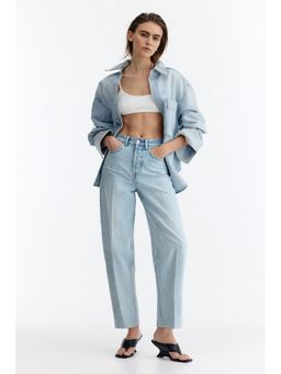 H&M - Women Blue Barrel High Ankle Jeans