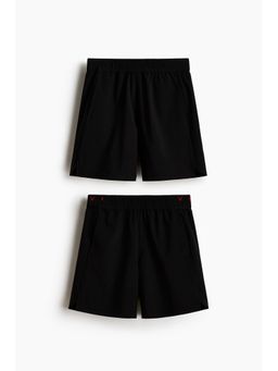 H&M MOVE - Boys Black 2-pack four-way stretch shorts with DryMove